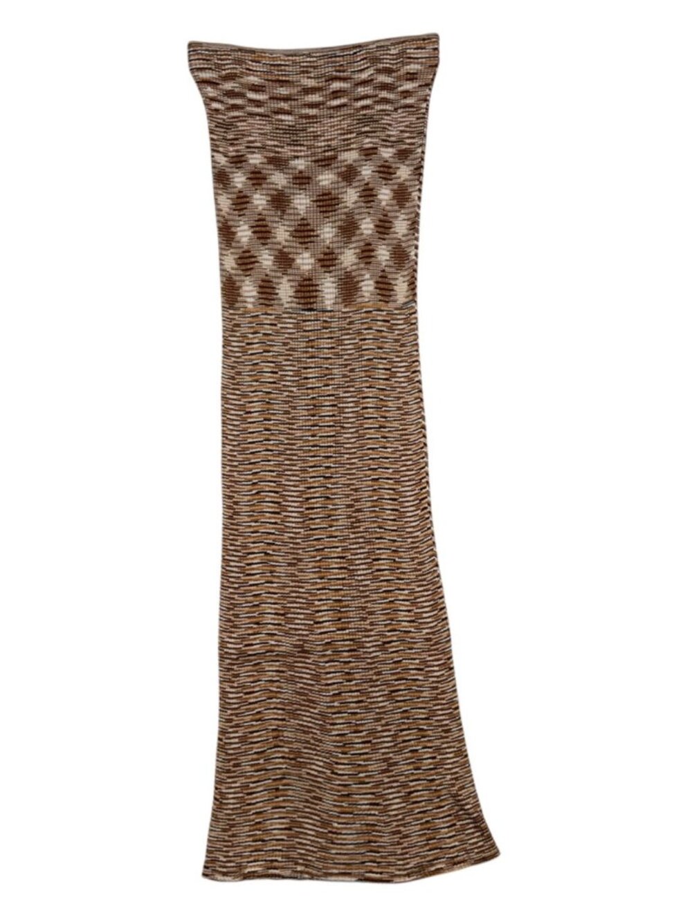 Missoni Space Dyed High Rise Knit Maxi Skirt IT 42 M Camel